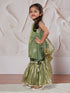 Girl's' Green Kurta Sharara Set With Dupatta